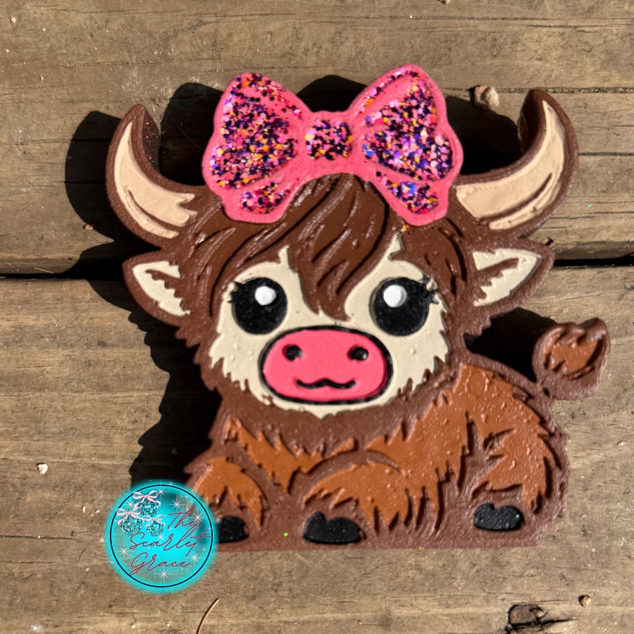 Baby Girl Highland Cow Car Freshie