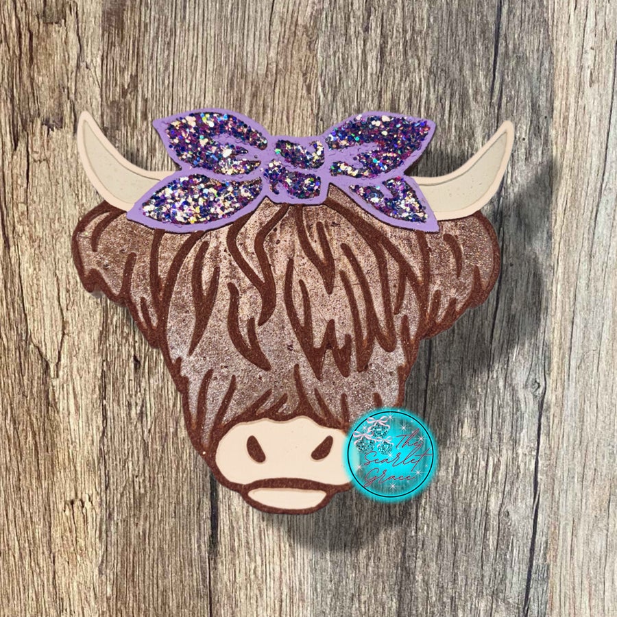 Highland Cow Head Car Freshie