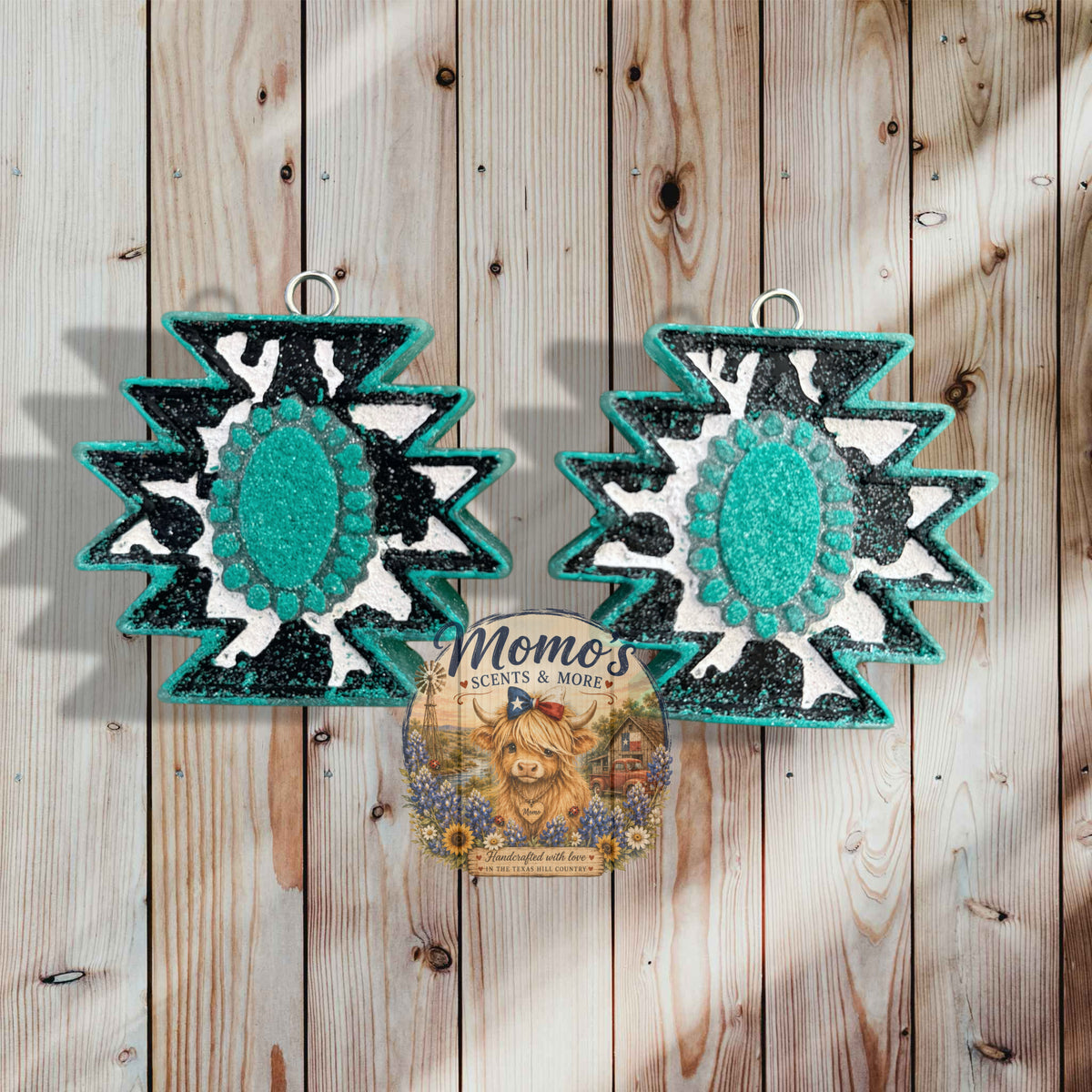Aztec Cow Print Vent Clips