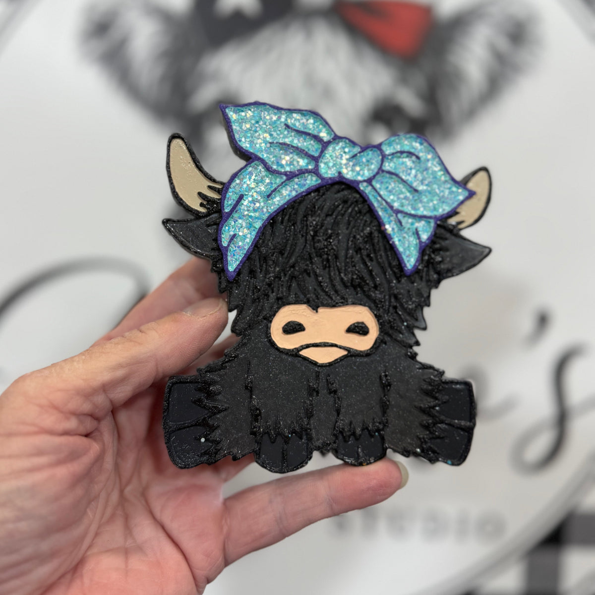 Highland Cow with Bandana Car Freshie