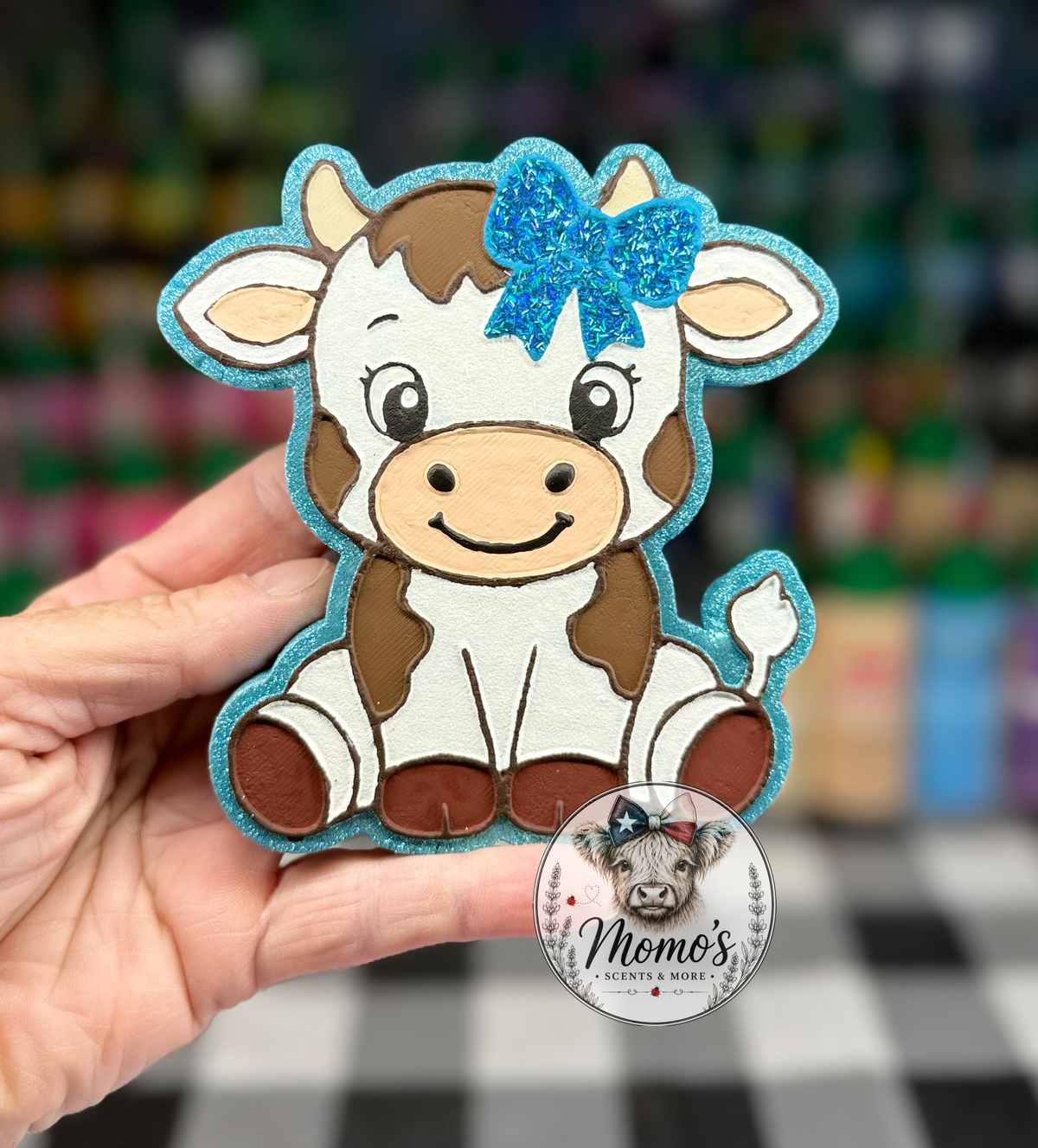 Dolly May Cow with Bow Car Freshie