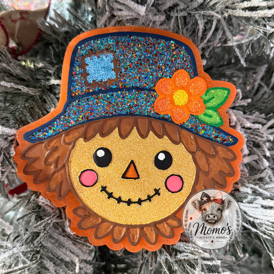 Scarecrow Head with Flower Car Freshie