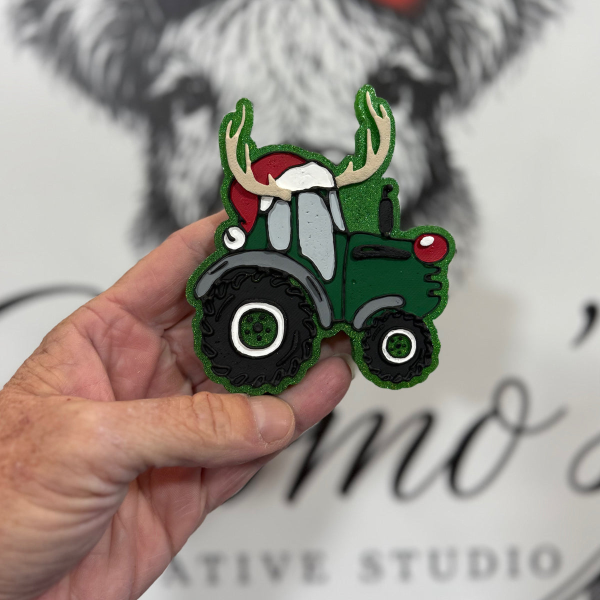 Reindeer Tractor Car Freshie