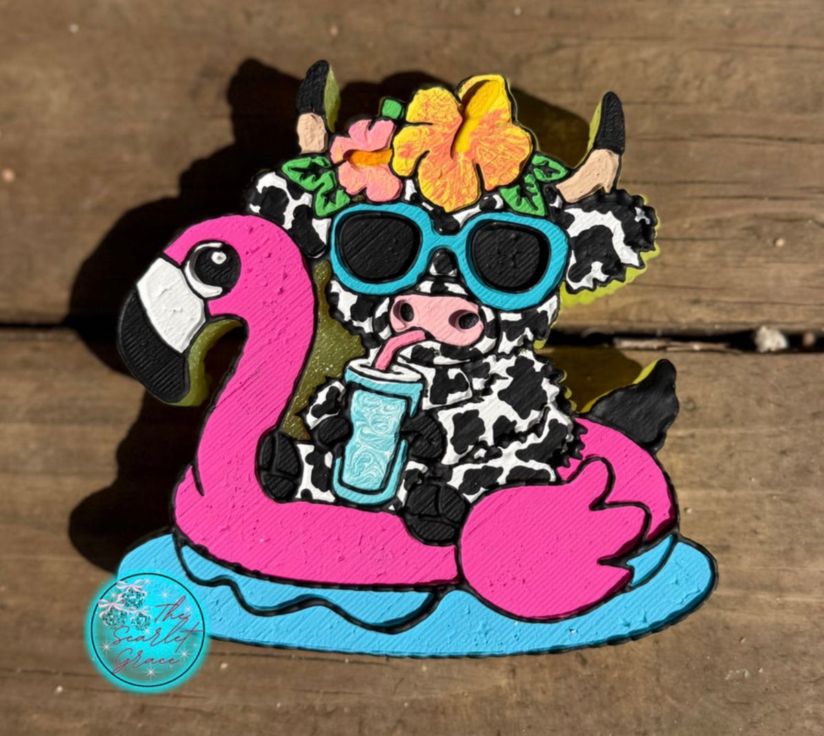 Bougie Cow on Floaty Car Freshie