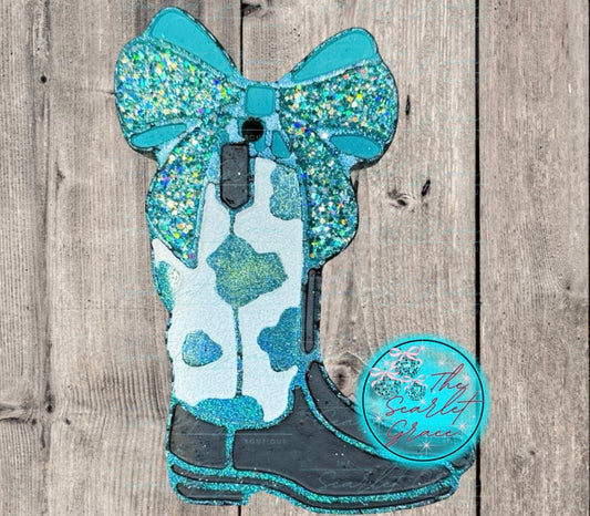 Bow Cheetah Boot Car Freshie