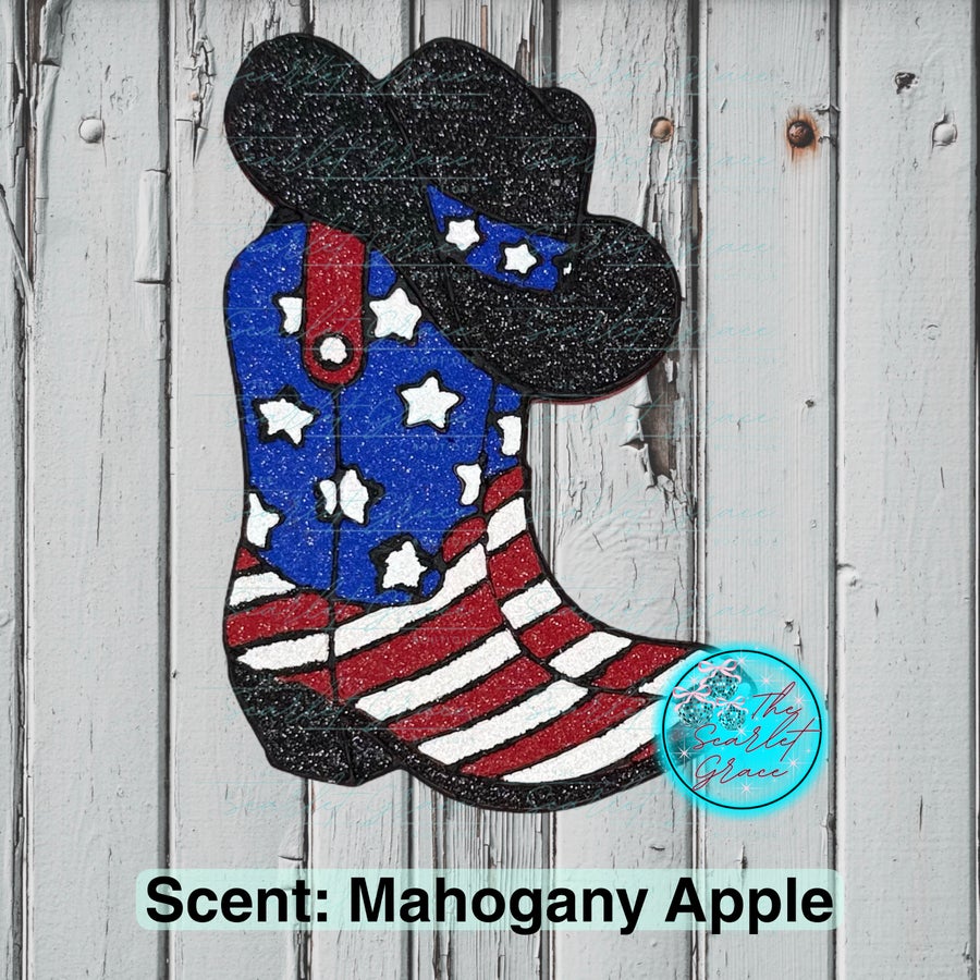 USA Boots and Hat Car Freshie
