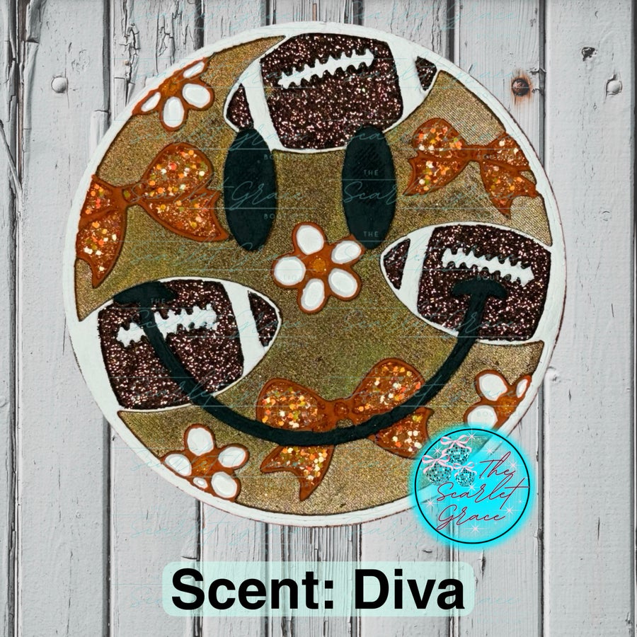Girly Football Smiley Car Freshie