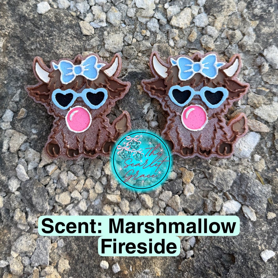 Highland Cow Blowing Bubble Vent Clips