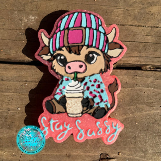 Stay Sassy Highland Cow Car Freshie