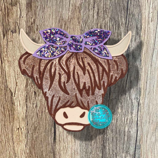 Highland Cow Head Car Freshie