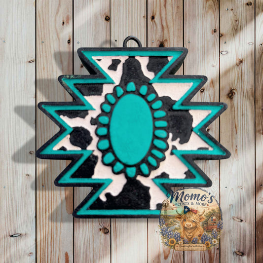 Aztec Cow Print Car Freshie