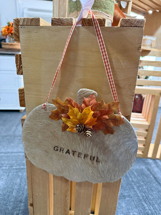 Cowhide Welcome Fall Wreath